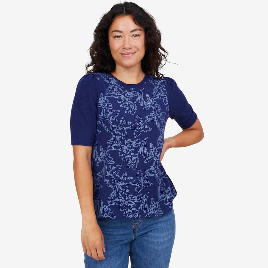 Image 102057_MBU.jpg, Product 102-057 / Price $29.33, Diane Gilman Embroidered Puff Sleeve Top from DG2 by Diane Gilman on TSC.ca's Fashion department