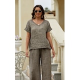 Orange Fashion Village Cold Wash Linen T-Shirt