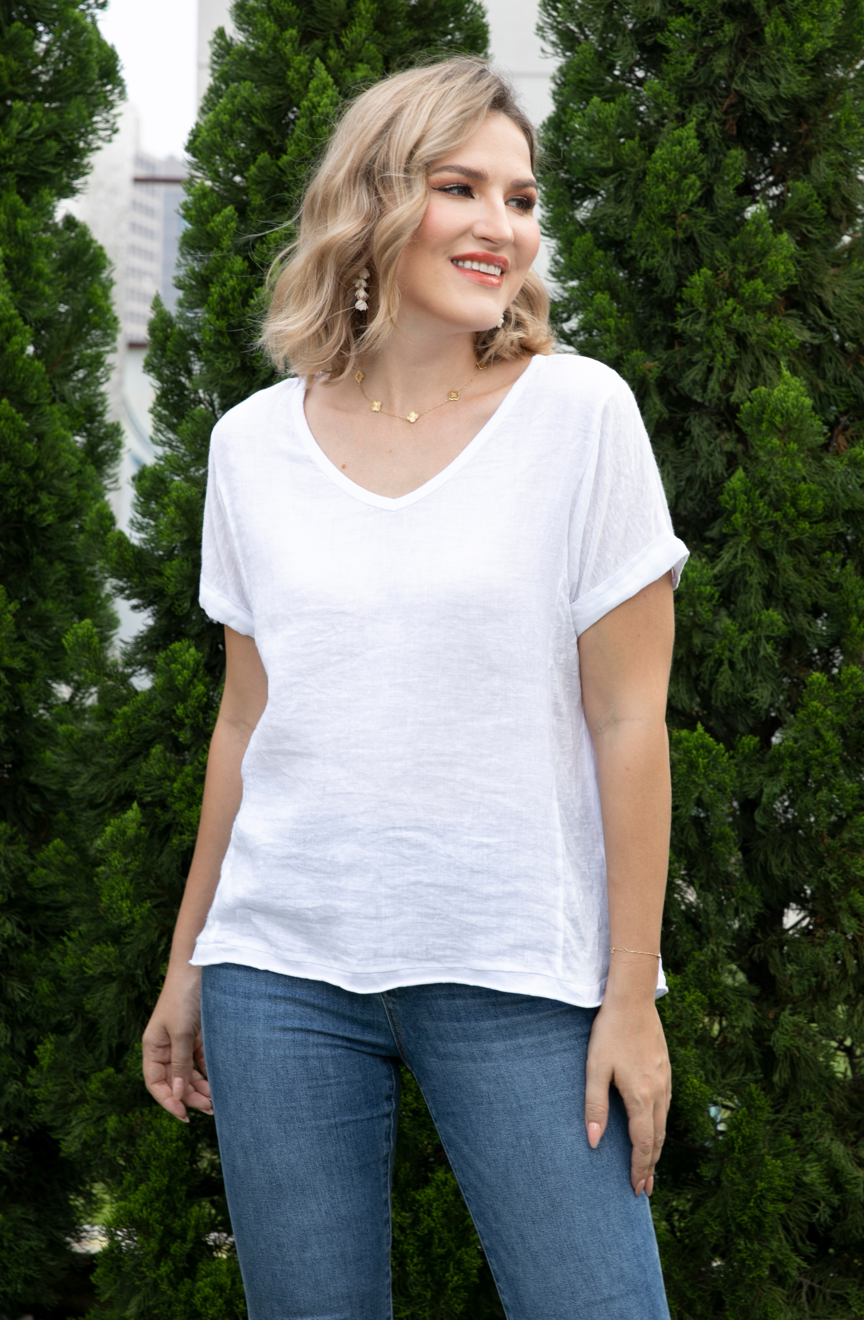 Orange Fashion Village Cold Wash Linen T-Shirt - TSC.ca