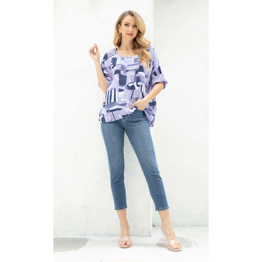 Image 102063_ALTMORE4.jpg, Product 102-063 / Price $29.33, Orange Fashion Village Abstract Short Sleeve Top from Orange Fashion Village on TSC.ca's Fashion department