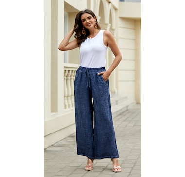 Orange Fashion Village Cold Wash Linen Pant
