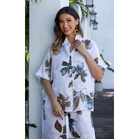 Orange Fashion Village Pia's Floral Short Sleeve Top
