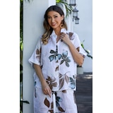 Orange Fashion Village Pia's Floral Short Sleeve Top