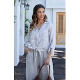 Orange Fashion Village Floral Safari Top