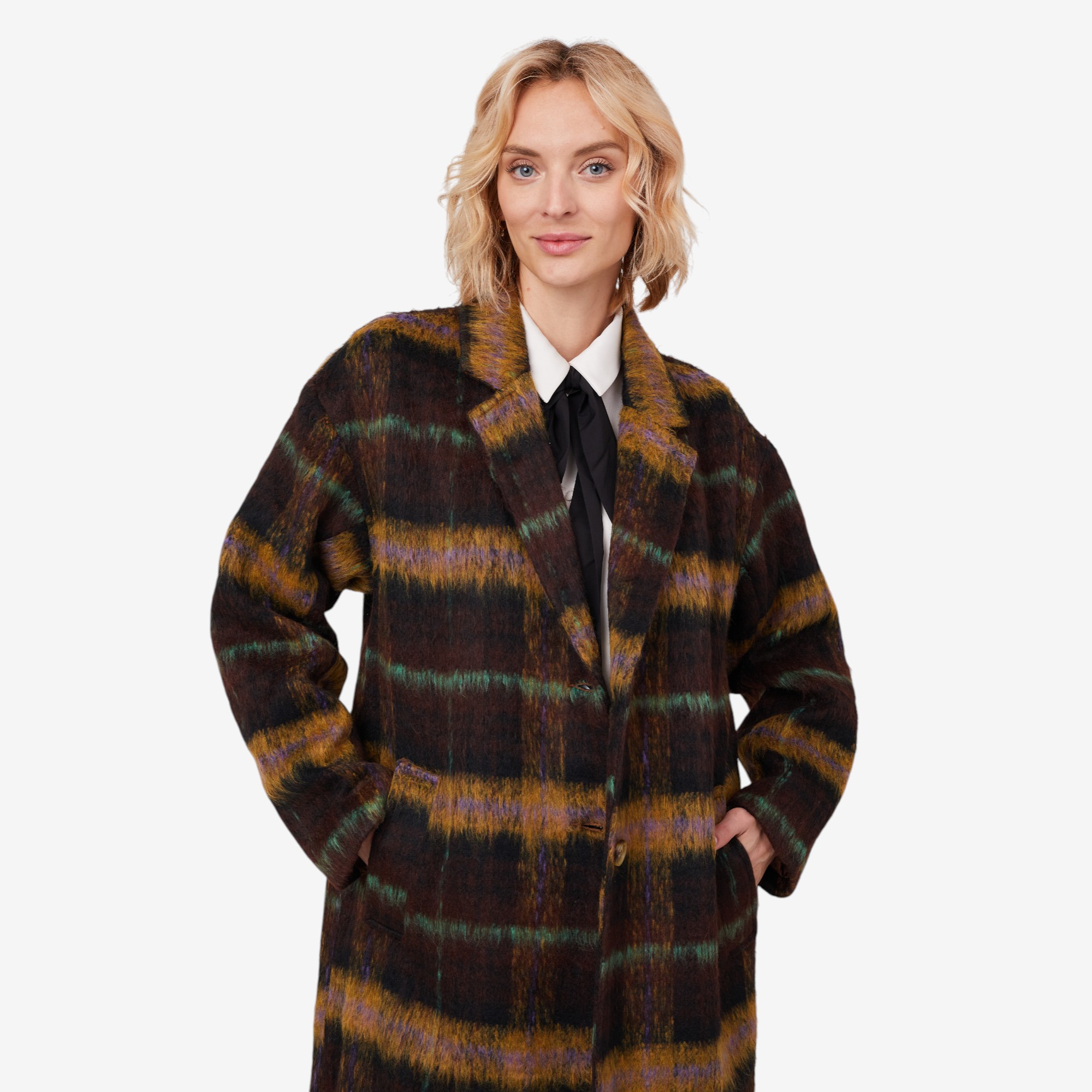 Modern Identity Plaid Coat with Front Welt Pockets - TSC.ca
