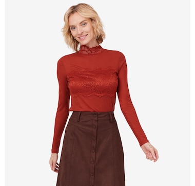 Modern Identity Mock Neck Long Sleeve with Mesh