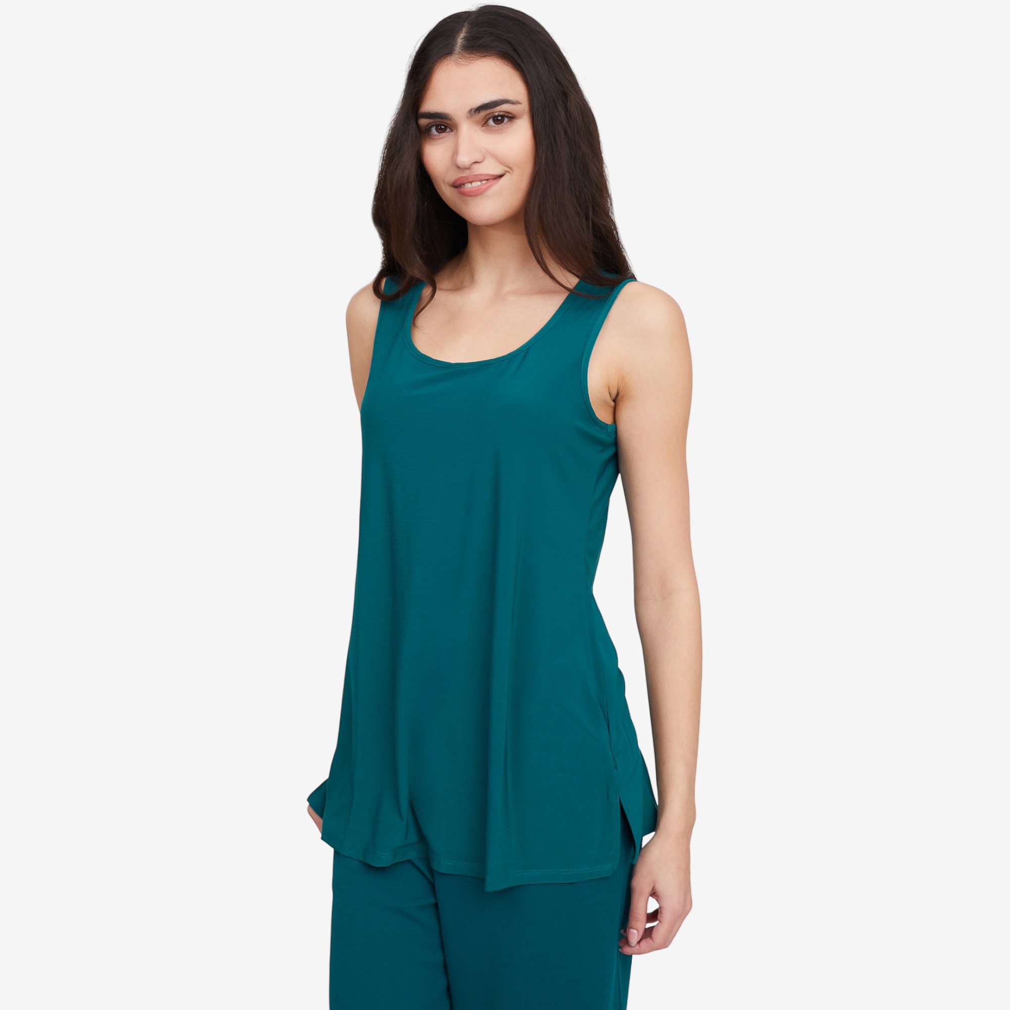 Nina Leonard Sequin Mesh Button Front Shirt and Tank (2 piece set) - TSC.ca