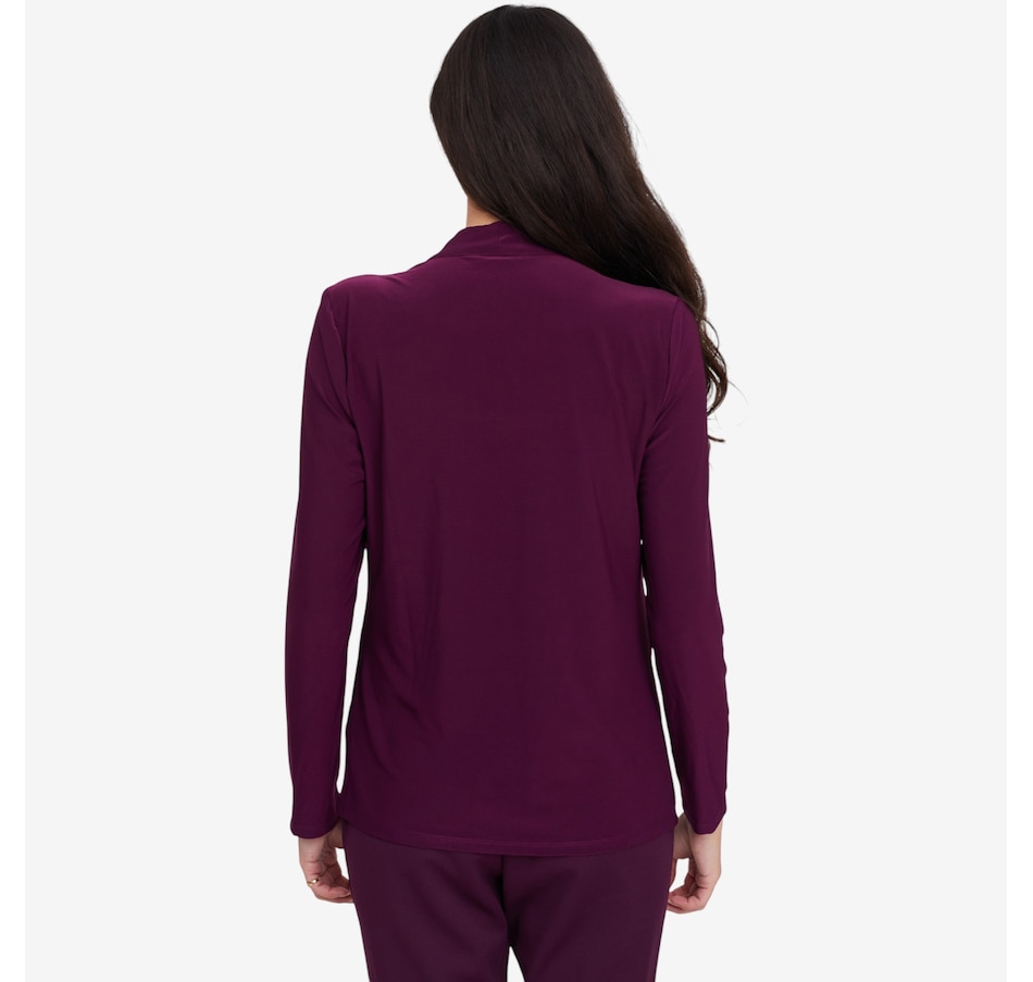 Image 102131_ALTMORE2.jpg, Product 102-131 / Price $54.88, Nina Leonard Drape Neck Top with inset Sequin from Nina Leonard on TSC.ca's Fashion department