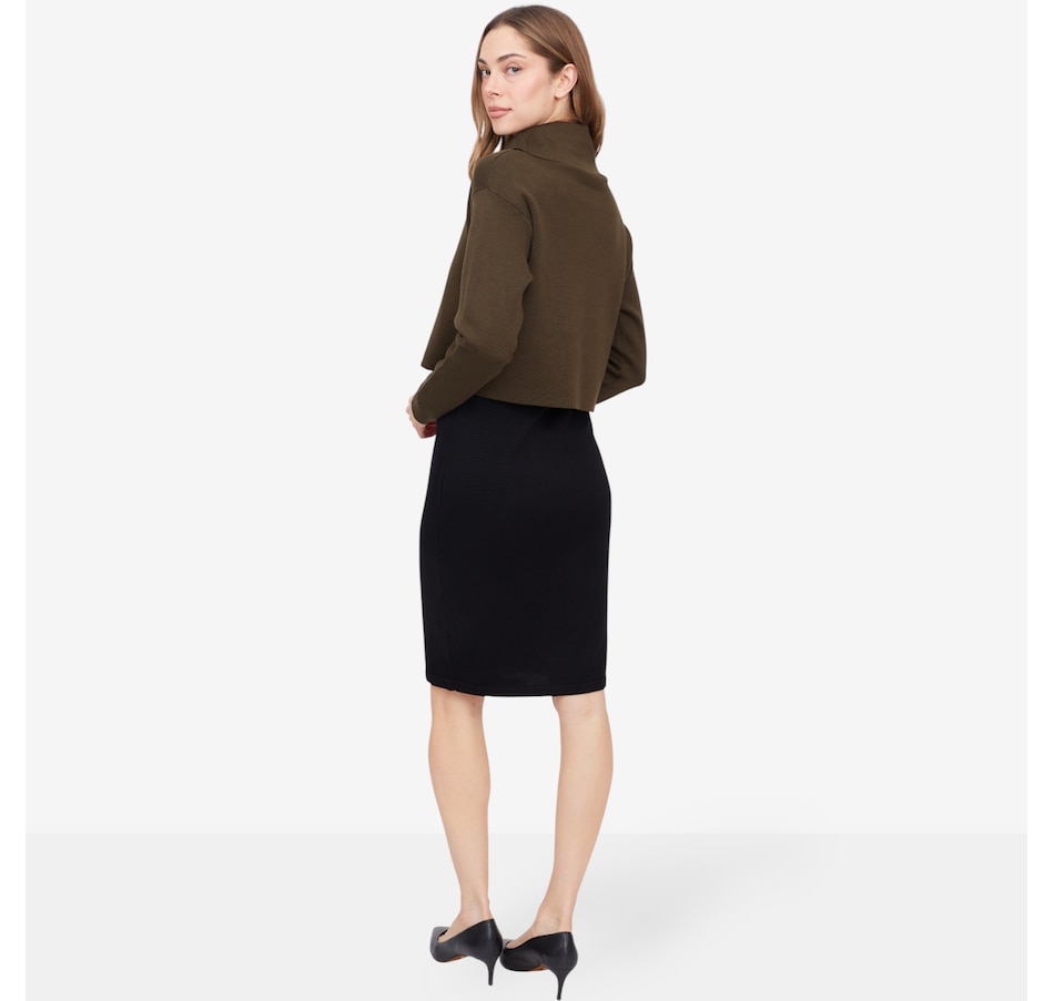 Image 102133_ALTMORE2.jpg, Product 102-133 / Price $69.99, Nina Leonard Cowl Neck Long Sleeve Popover Colourblock Sweater Dress from Nina Leonard on TSC.ca's Fashion department