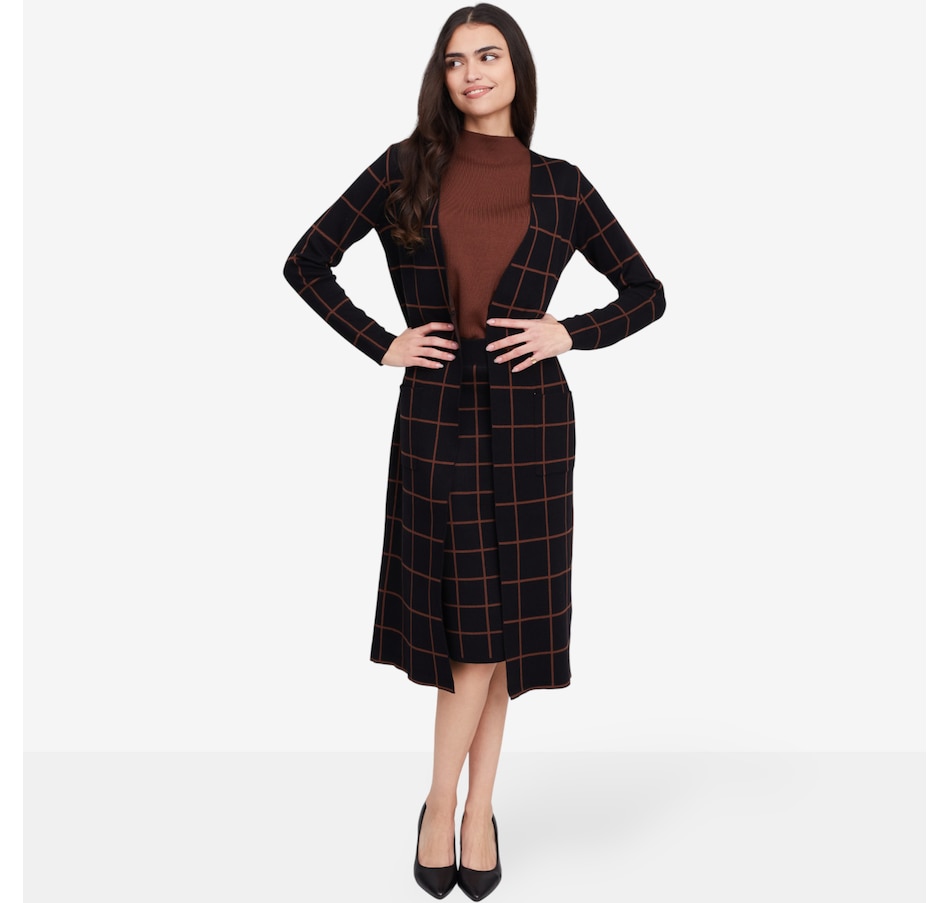 Image 102140_ALTMORE2.jpg, Product 102-140 / Price $69.99, Nina Leonard Box Jacquard Duster with Pockets from Nina Leonard on TSC.ca's Fashion department