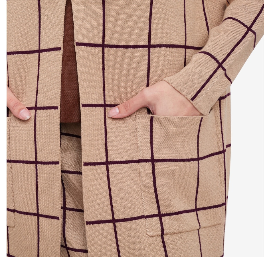 Image 102140_ALTMORE3.jpg, Product 102-140 / Price $69.99, Nina Leonard Box Jacquard Duster with Pockets from Nina Leonard on TSC.ca's Fashion department