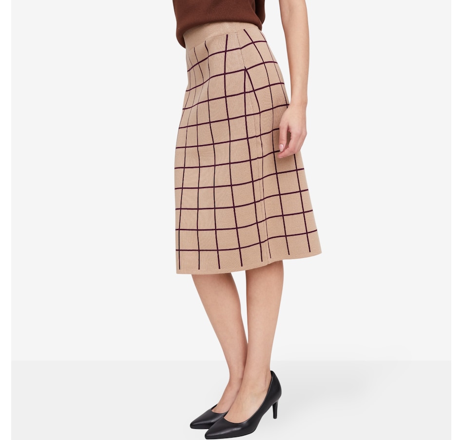 Image 102141_ALTMORE2.jpg, Product 102-141 / Price $64.99, Nina Leonard Box Jacquard Pencil Skirt with Elastic Waist from Nina Leonard on TSC.ca's Fashion department