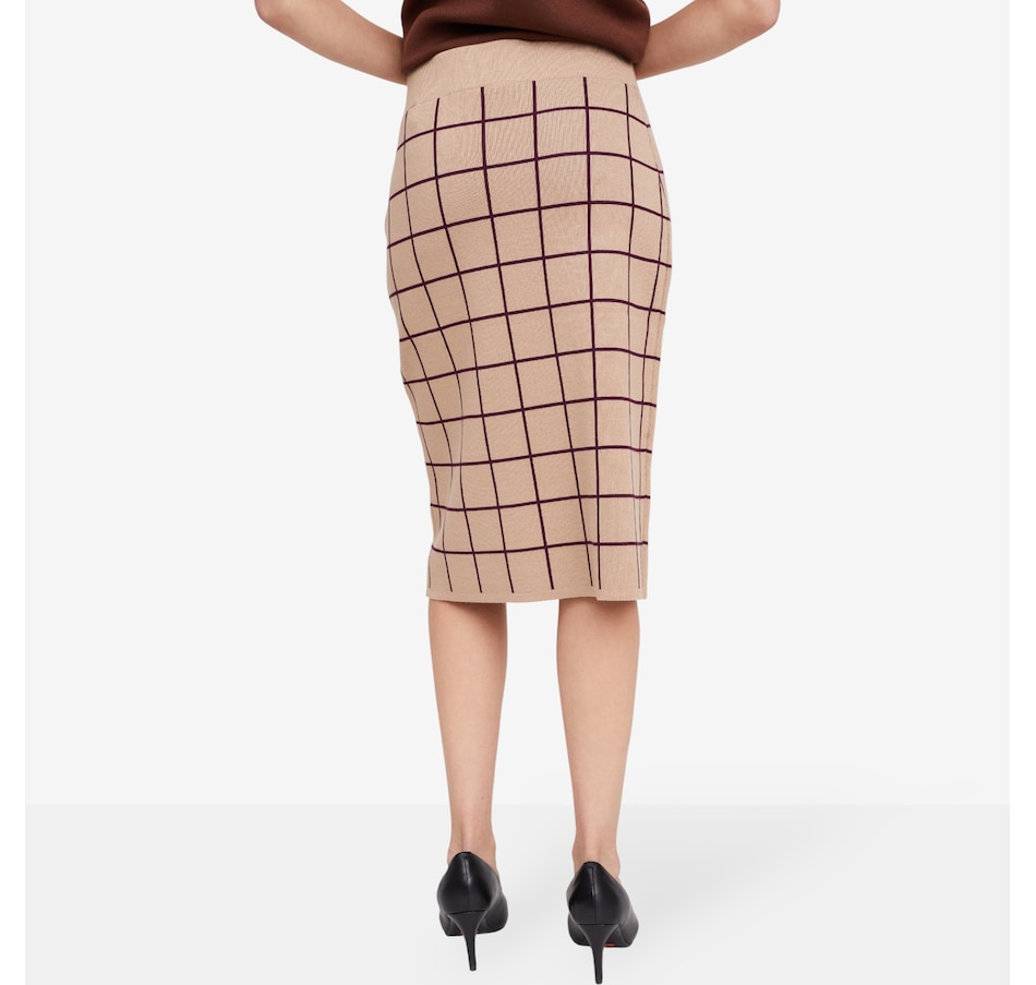 Image 102141_ALTMORE3.jpg, Product 102-141 / Price $64.99, Nina Leonard Box Jacquard Pencil Skirt with Elastic Waist from Nina Leonard on TSC.ca's Fashion department