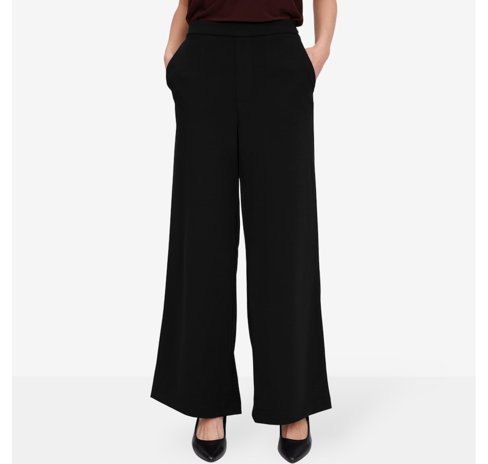 Image 102142_BLK.jpg, Product 102-142 / Price $54.99, Nina Leonard Wide Leg Pant with Elastic Waist and Pockets from Nina Leonard on TSC.ca's Fashion department