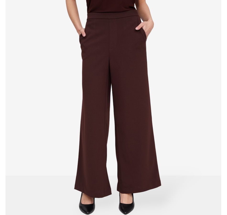 Image 102142_CHO.jpg, Product 102-142 / Price $54.99, Nina Leonard Wide Leg Pant with Elastic Waist and Pockets from Nina Leonard on TSC.ca's Fashion department