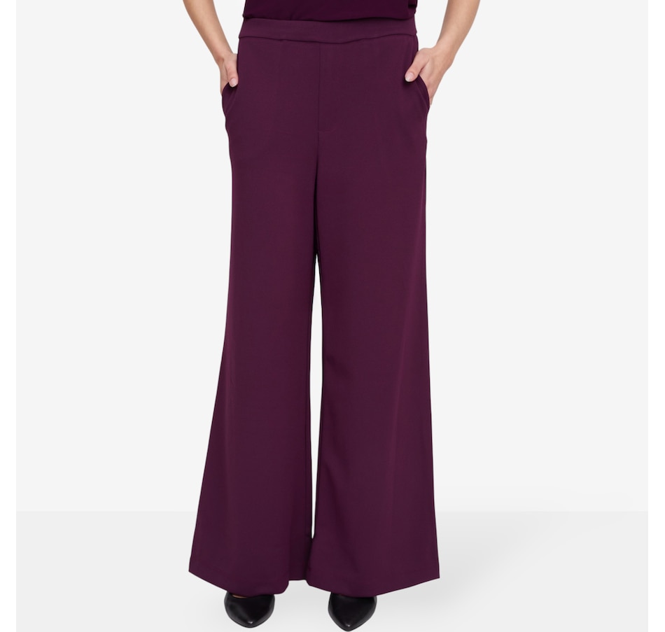 Image 102142_RSN.jpg, Product 102-142 / Price $54.99, Nina Leonard Wide Leg Pant with Elastic Waist and Pockets from Nina Leonard on TSC.ca's Fashion department