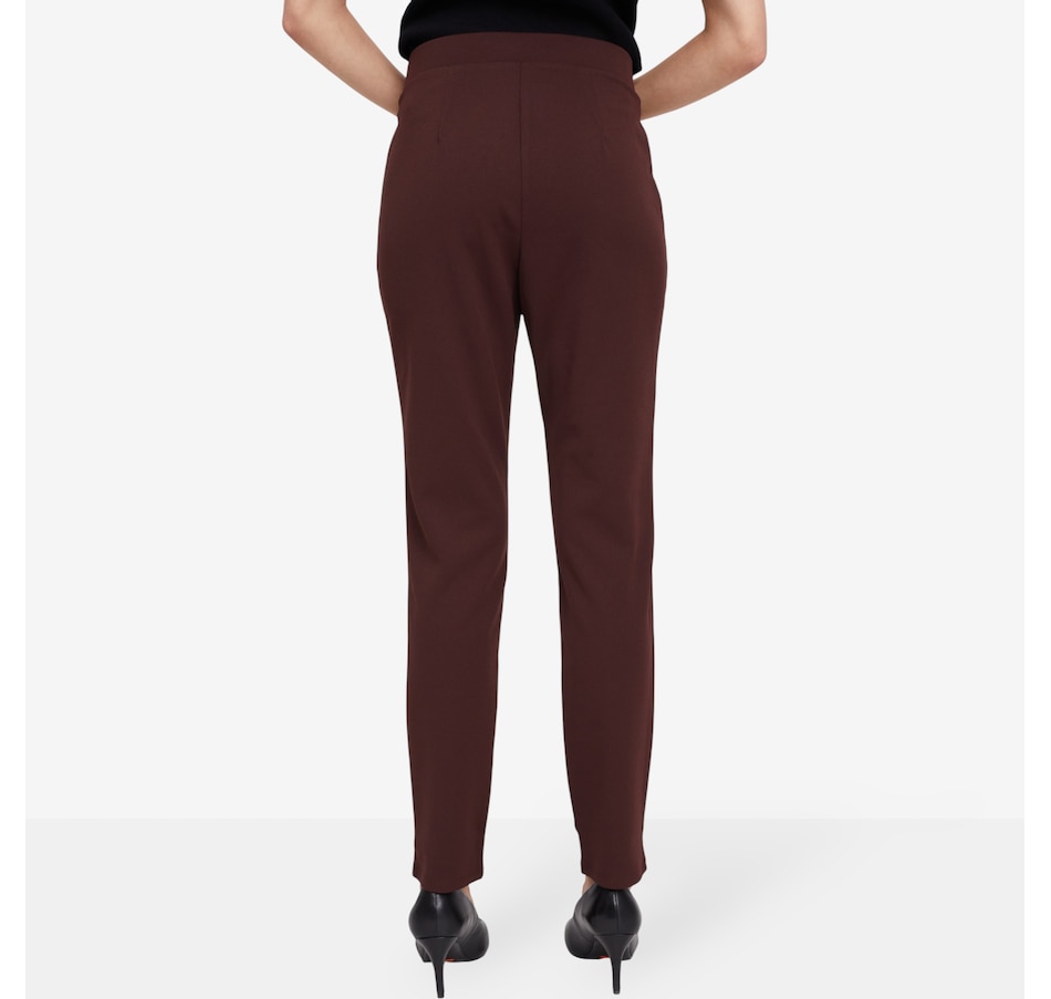 Image 102143_ALTMORE2.jpg, Product 102-143 / Price $69.99, Nina Leonard Slim Leg Pant with Faux Leather Detailing from Nina Leonard on TSC.ca's Fashion department