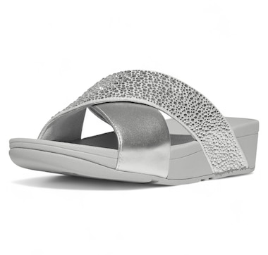 FitFlop Lulu Crystal Mix Metallic Cross Slide