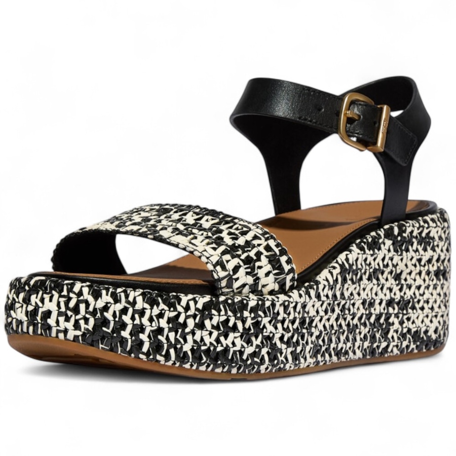 Image 102155_BKIV.jpg, Product 102-155 / Price $160.00, FitFlop PlatFForms Woven Wedge Ankle Strap Sandal from FitFlop on TSC.ca's Shoes department