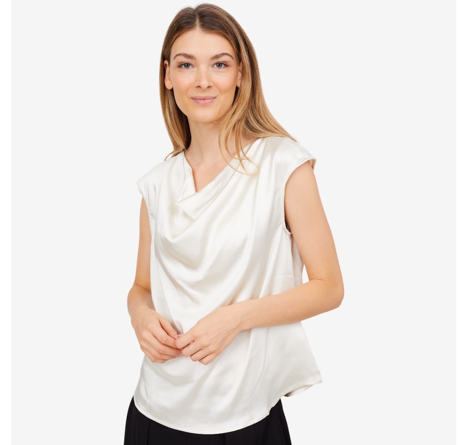 Image 102180_CRM.jpg, Product 102-180 / Price $64.88, Wynne Style Satin Drape Neck Top from Wynnelayers on TSC.ca's Fashion department