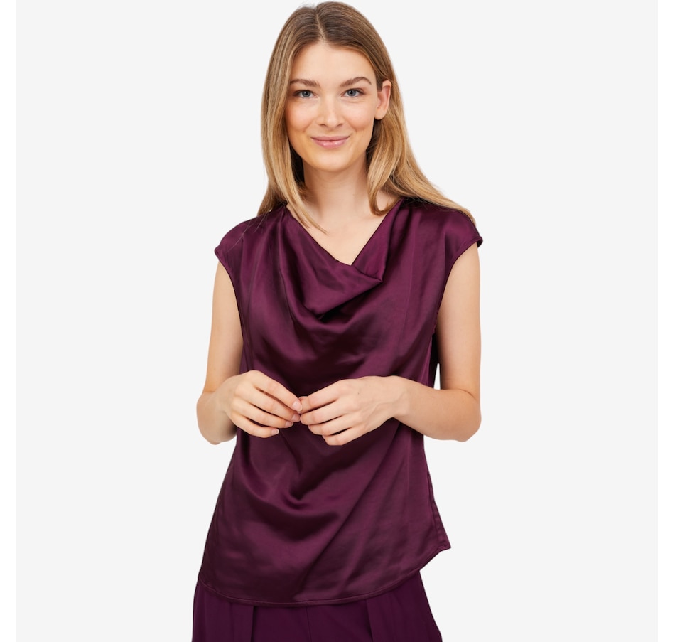 Image 102180_DPP.jpg, Product 102-180 / Price $64.88, Wynne Style Satin Drape Neck Top from Wynnelayers on TSC.ca's Fashion department