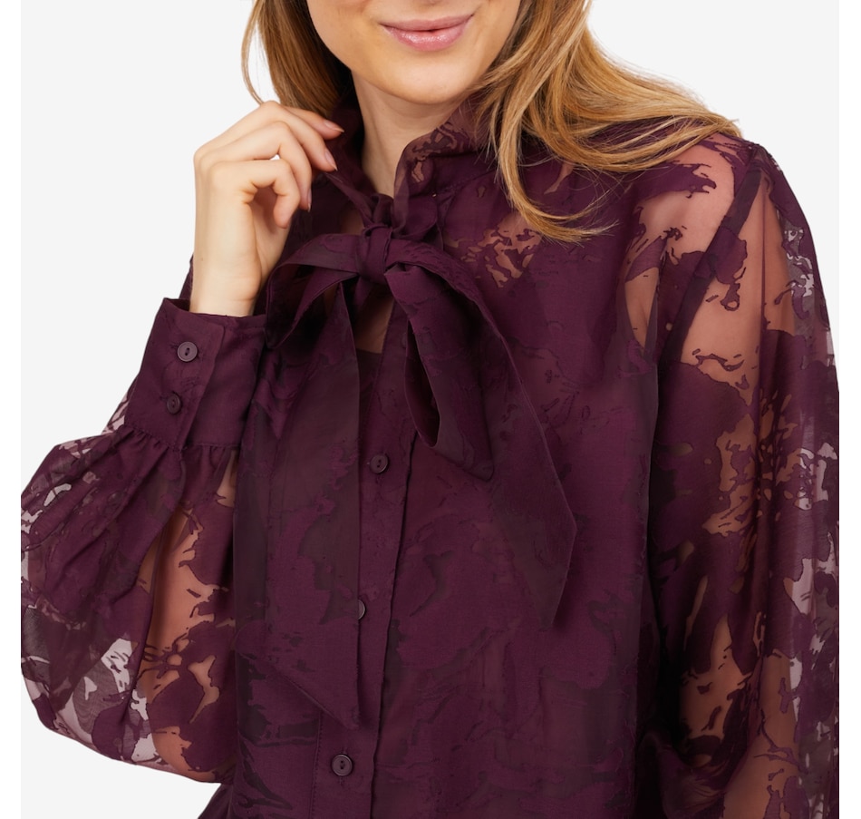 Image 102183_ALTMORE1.jpg, Product 102-183 / Price $89.88, Wynne Style Embellished Chiffon Bow Blouse from Wynnelayers on TSC.ca's Fashion department