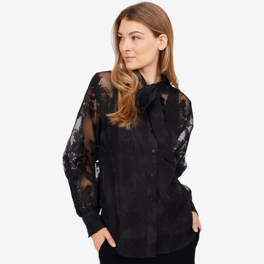 Image 102183_BLK.jpg, Product 102-183 / Price $39.33, Wynne Style Embellished Chiffon Bow Blouse from Wynnelayers on TSC.ca's Fashion department