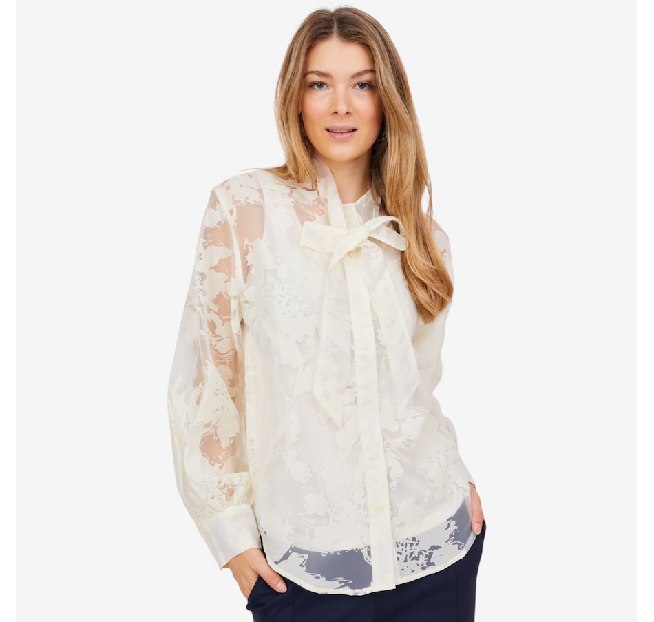 Image 102183_CRM.jpg, Product 102-183 / Price $89.88, Wynne Style Embellished Chiffon Bow Blouse from Wynnelayers on TSC.ca's Fashion department
