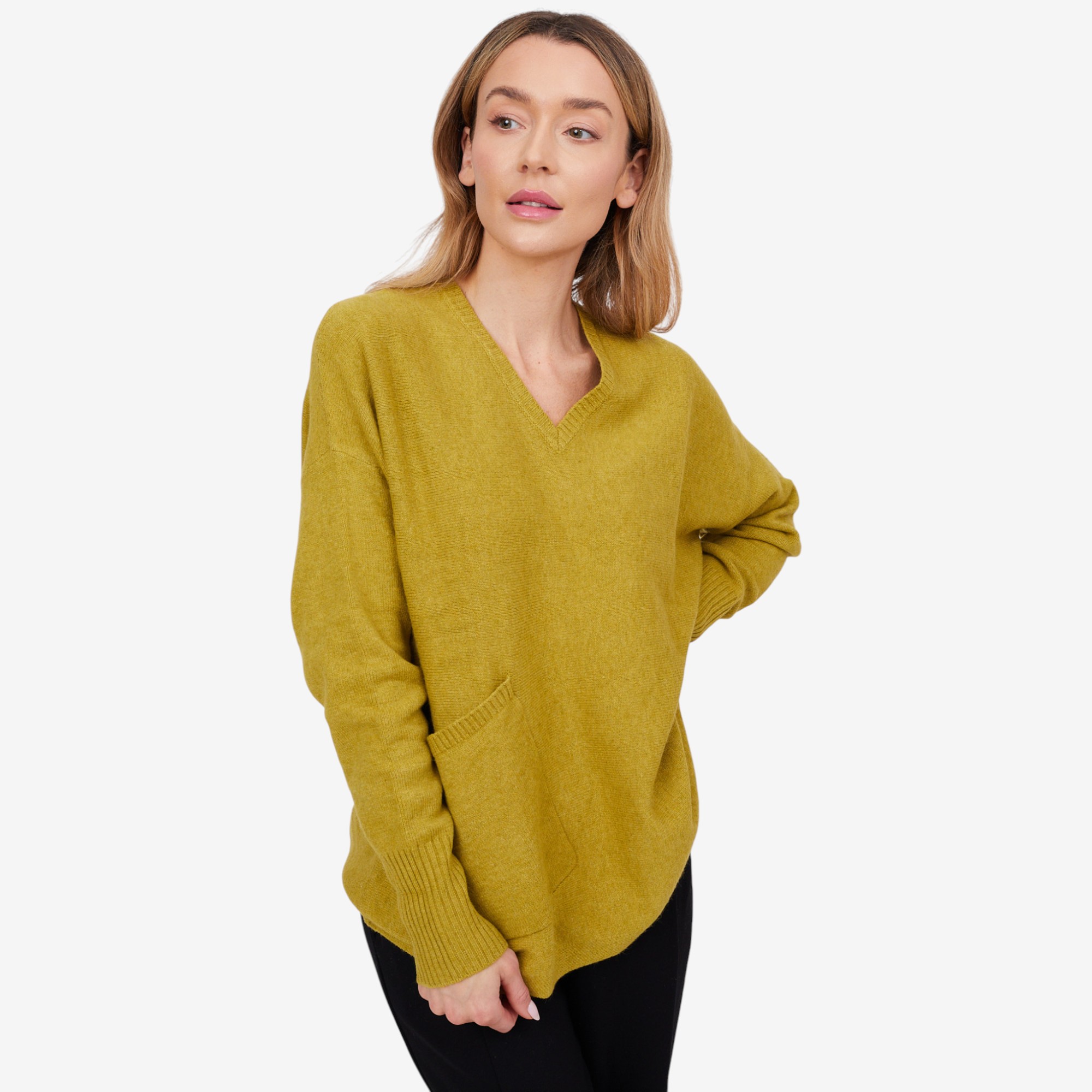 Wynne Style V Neck Sweater with Pocket - TSC.ca