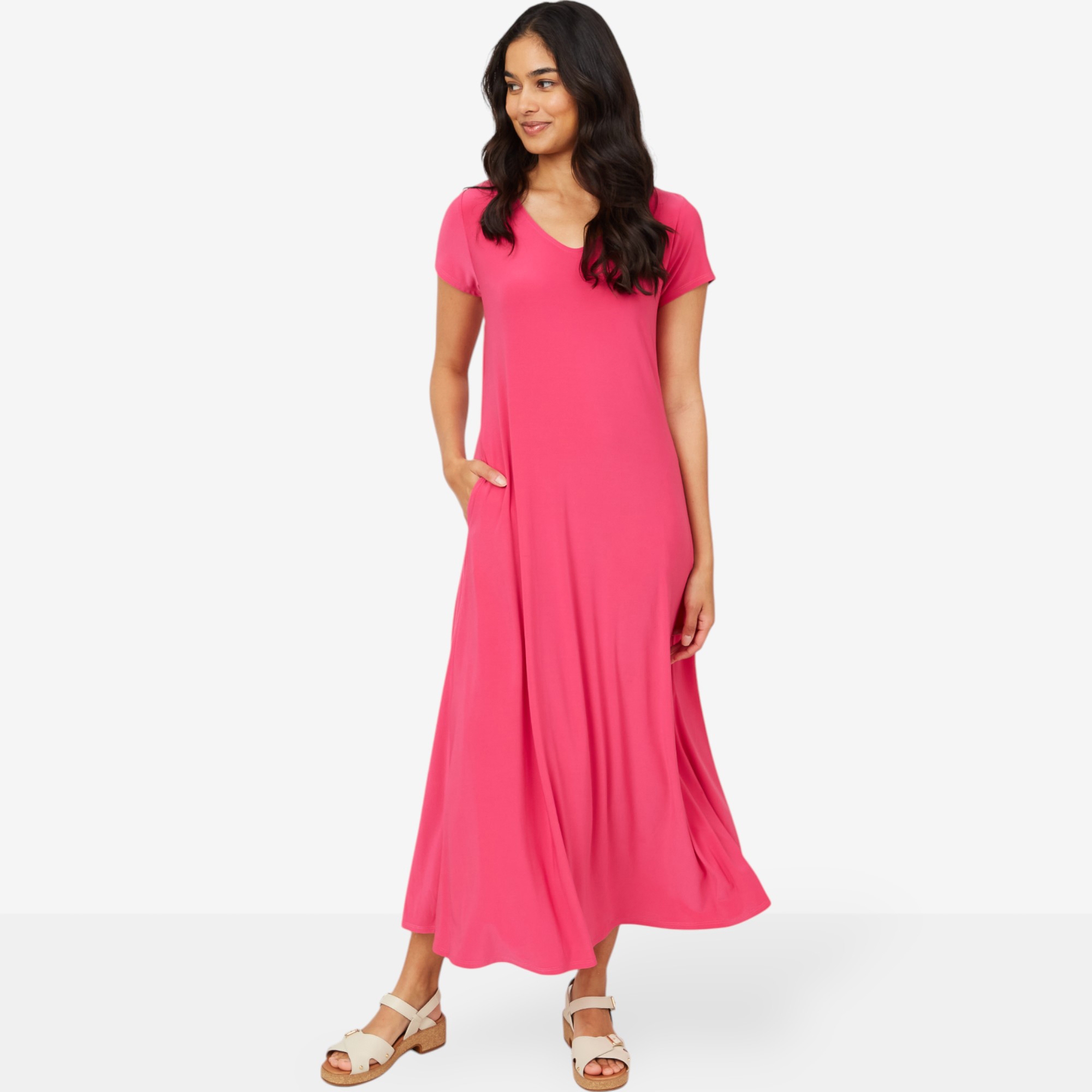Mr. Max Brazil Knit Cap Sleeve Maxi Dress with Pockets - TSC.ca
