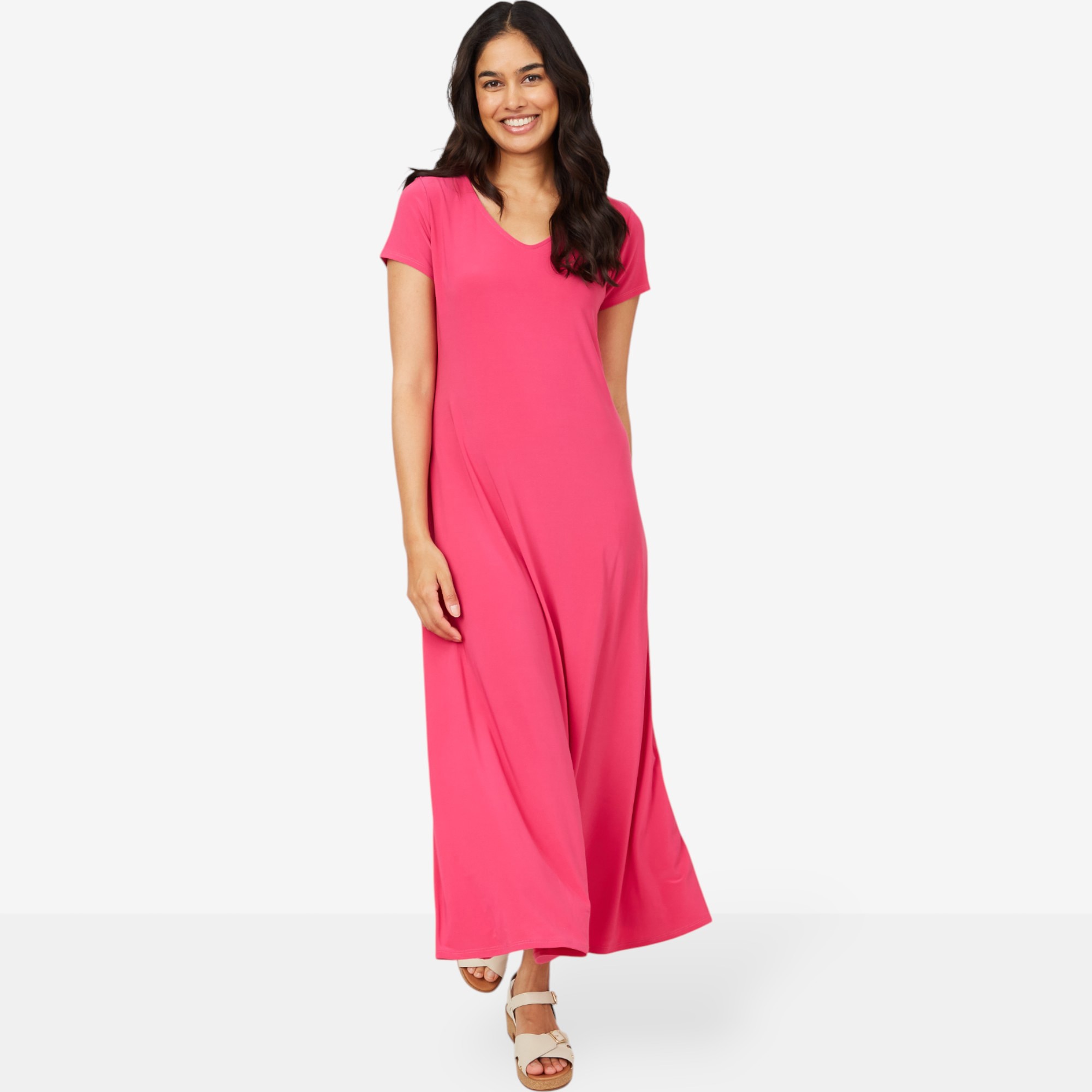 Mr. Max Brazil Knit Cap Sleeve Maxi Dress with Pockets - TSC.ca