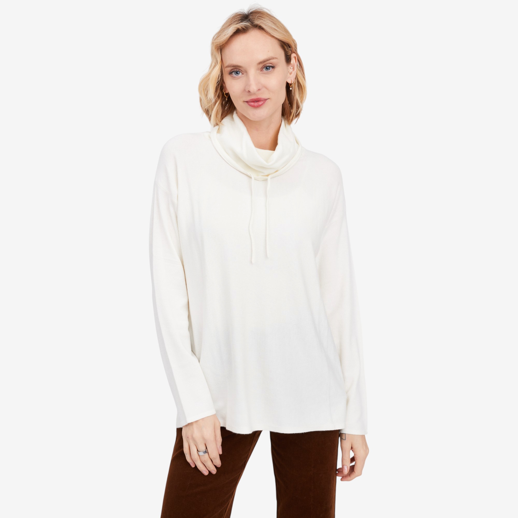 Wynne Style Kiss of Cashmere Drawstring Neck Sweater - TSC.ca