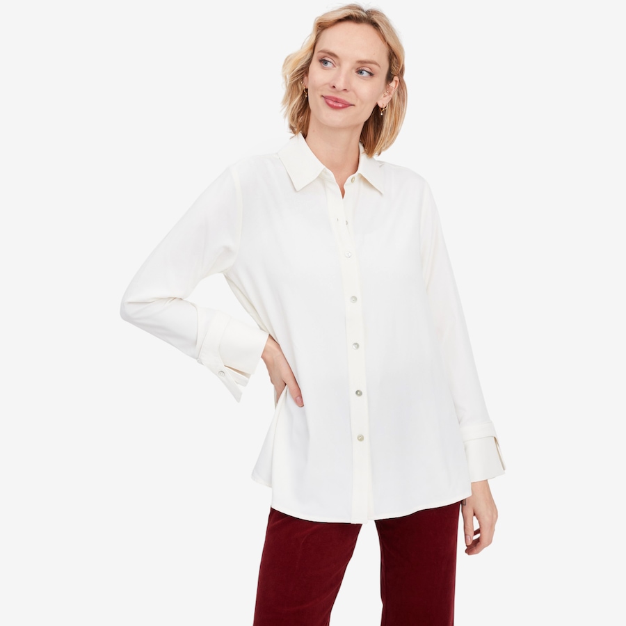 Image 102192_ALTMORE4.jpg, Product 102-192 / Price $44.33, Wynne Style Pleat Back Crepe Shirt with Cuff Detail from Wynnelayers on TSC.ca's Fashion department