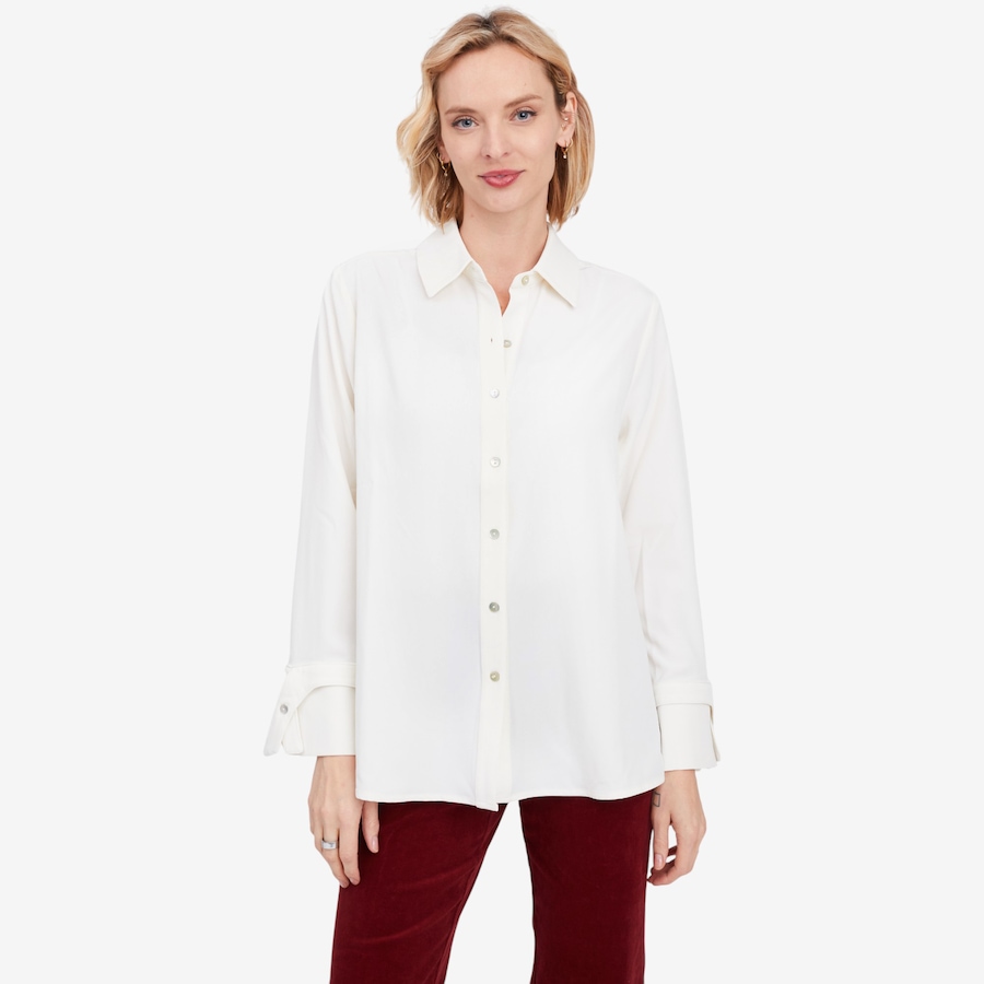 Image 102192_CRM.jpg, Product 102-192 / Price $44.33, Wynne Style Pleat Back Crepe Shirt with Cuff Detail from Wynnelayers on TSC.ca's Fashion department