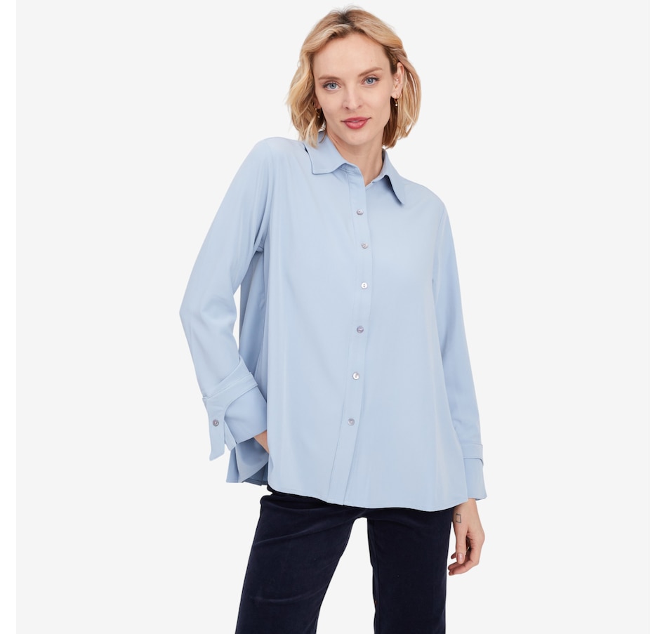 Image 102192_PWB.jpg, Product 102-192 / Price $104.90, Wynne Style Pleat Back Crepe Shirt with Cuff Detail from Wynnelayers on TSC.ca's Fashion department
