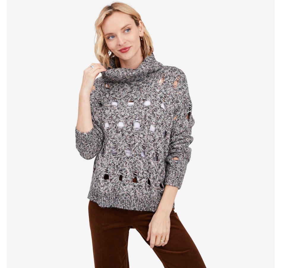 Image 102194_BLK.jpg, Product 102-194 / Price $114.90, Wynne Style Marled Open Stitch Sweater from Wynnelayers on TSC.ca's Fashion department