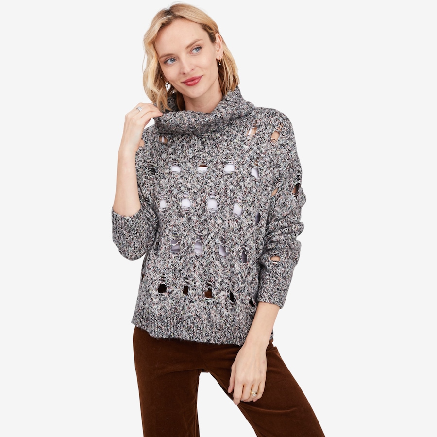 Image 102194_BLK.jpg, Product 102-194 / Price $49.33, Wynne Style Marled Open Stitch Sweater from Wynnelayers on TSC.ca's Fashion department