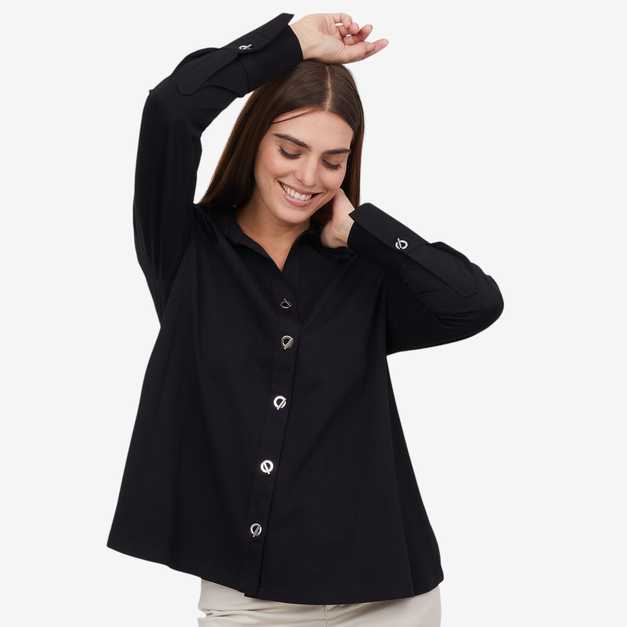 Wynne Style Double Collar Grommet Shirt - TSC.ca