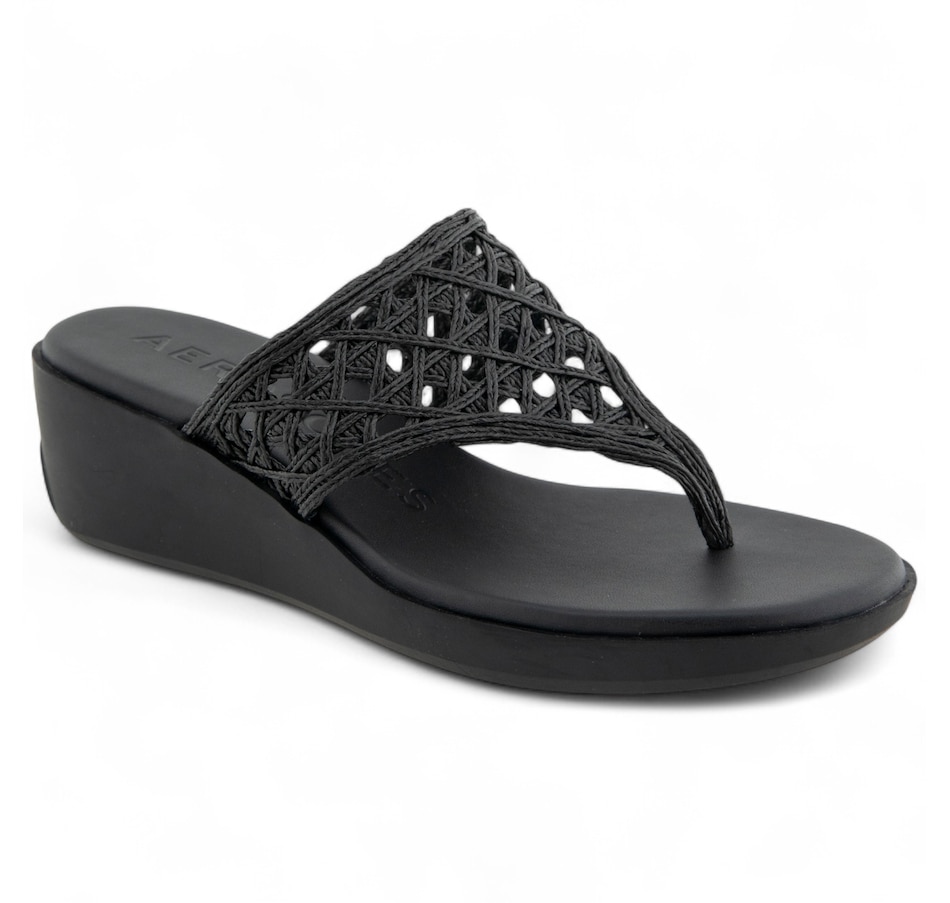 Image 102287_BLK.jpg, Product 102-287 / Price $99.99, Aerosoles Ivie Wedge Thong Sandal from Aerosoles on TSC.ca's Shoes department