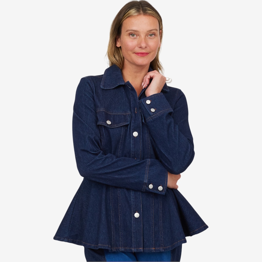 Image 102297_DBL.jpg, Product 102-297 / Price $49.33, Everyday Jones Knit Denim Peplum Jacket from Everyday Jones on TSC.ca's Fashion department