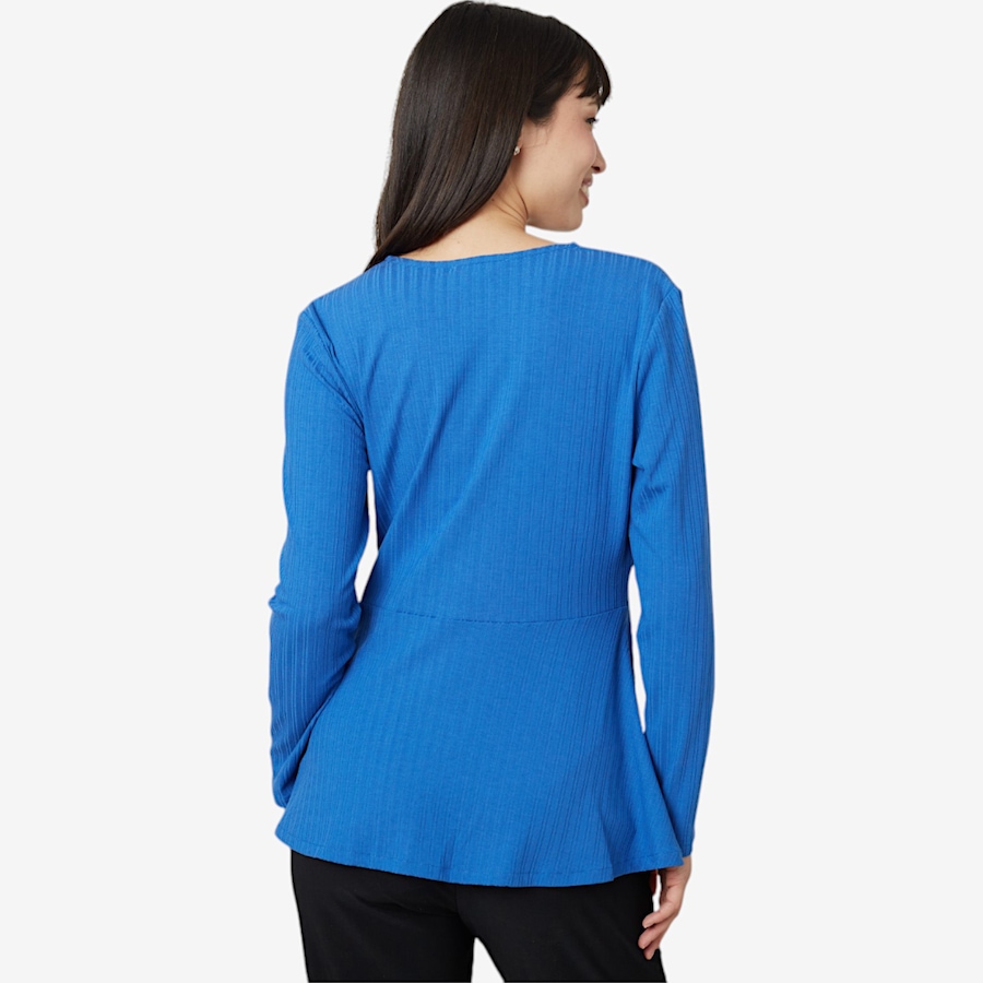 Image 102304_ALTMORE2.jpg, Product 102-304 / Price $24.33, Everyday Jones Ribbed Knit Twist Top with Peplum from Everyday Jones on TSC.ca's Fashion department