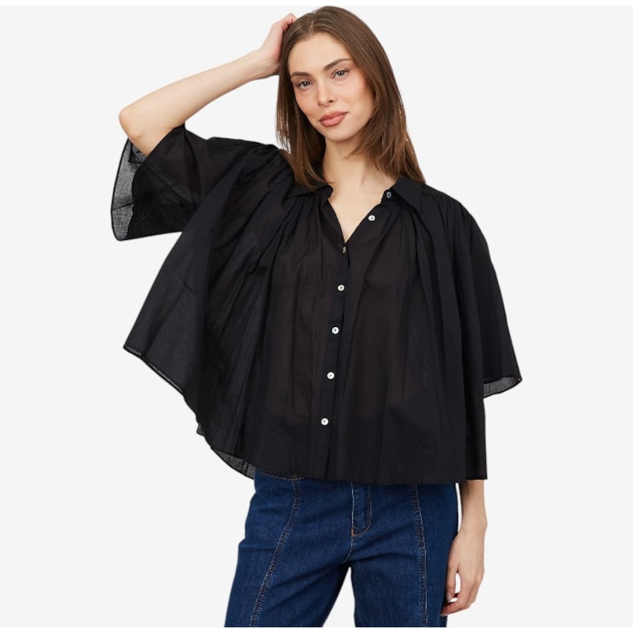 Image 102309_BLK.jpg, Product 102-309 / Price $39.88, Crystal Kobe Cotton Voile Flutter Sleeve Blouse from Crystal Kobe on TSC.ca's Fashion department