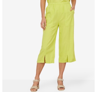 M Made In Italy Woven Pull On Straight Capri