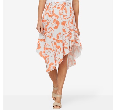 M Made In Italy Pull On Skirt with Asymmetrical Hemline