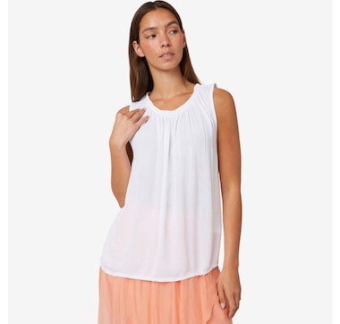 M Made In Italy Sleeveless Top with Gathered Collar