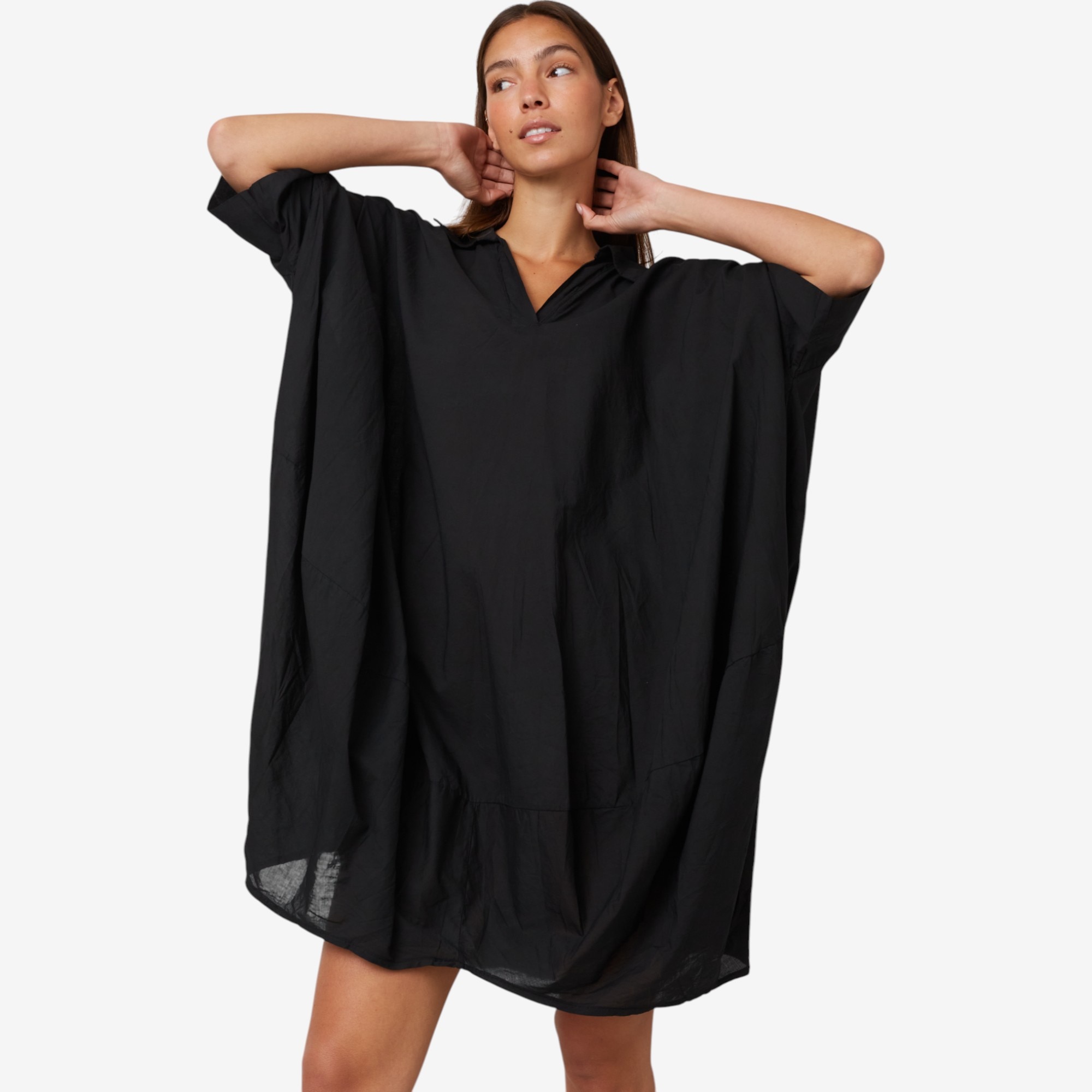M Made In Italy Oversized Cotton Cocoon Shape Dress - TSC.ca