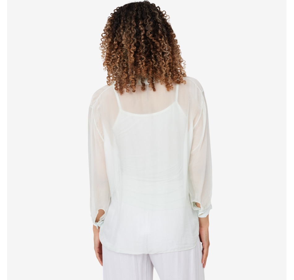 Image 102372_ALTMORE1.jpg, Product 102-372 / Price $34.33, M Made In Italy Sheer Button Down Shirt with Removable Under Cami from M Made in Italy on TSC.ca's Fashion department