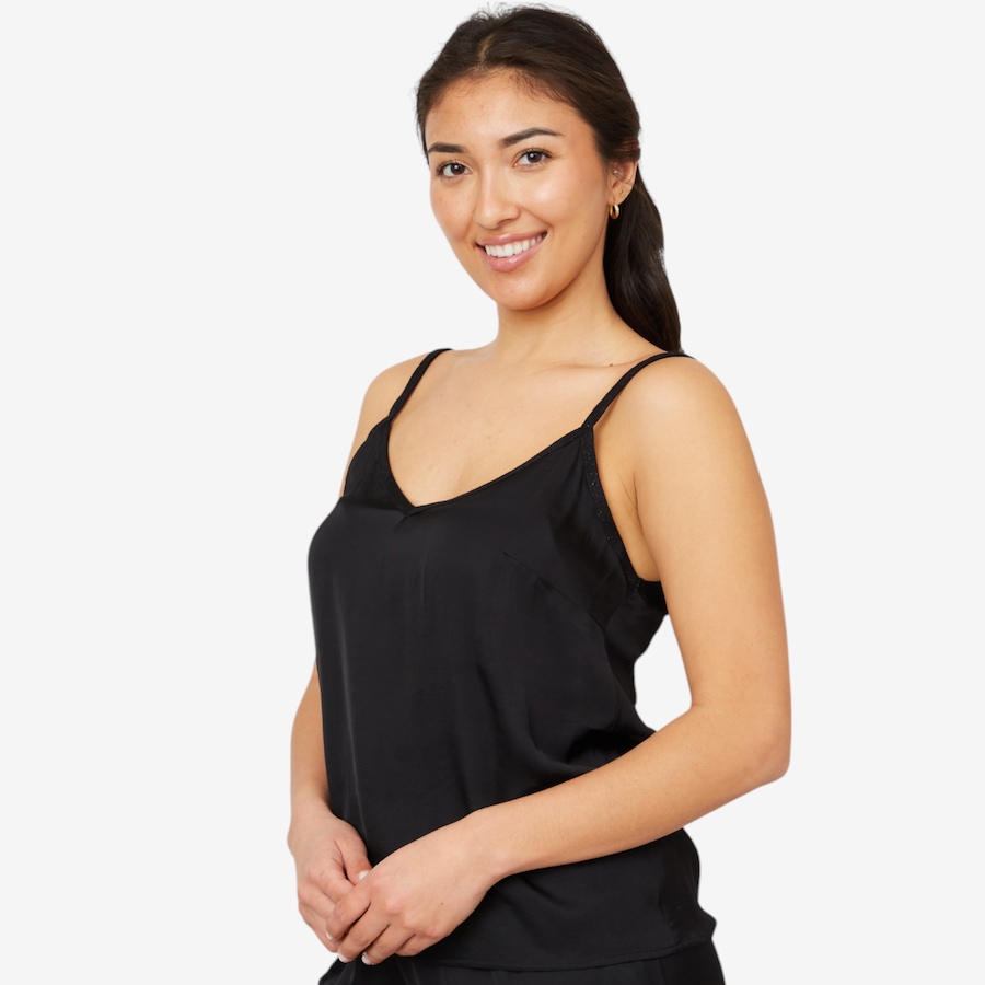 Image 102391_BLK.jpg, Product 102-391 / Price $19.33, Aggel Knitwear Satin Tank Top with Knitted Details from Aggel on TSC.ca's Fashion department