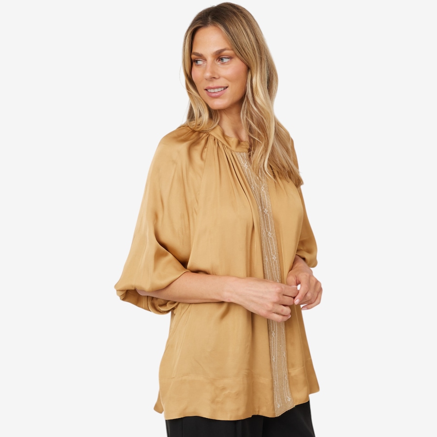Image 102393_ALTMORE1.jpg, Product 102-393 / Price $59.33, Aggel Knitwear Satin Blouse with Knitted Details from Aggel on TSC.ca's Fashion department