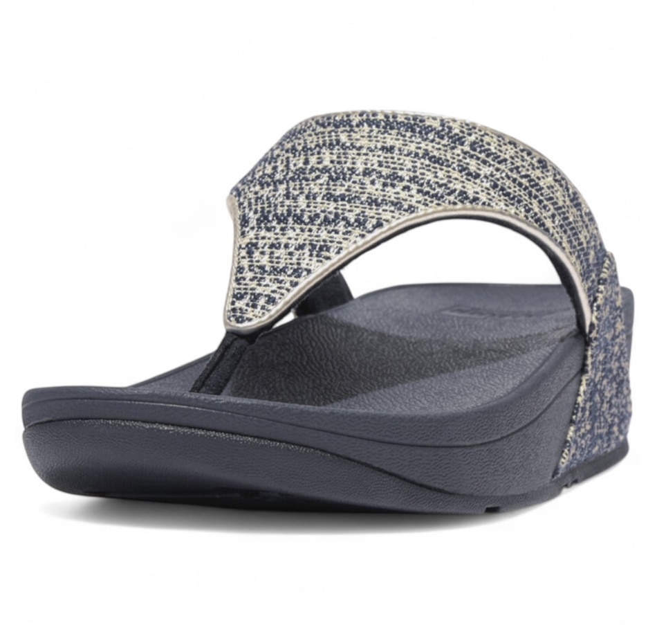 Image 102451_NVY.jpg, Product 102-451 / Price $69.88, FitFlop Lulu Shimmerweave Toe Post Sandal from FitFlop on TSC.ca's Shoes department